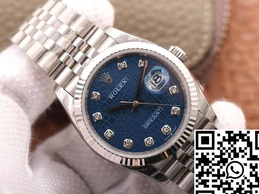 M126234-0011 Diamond-Studded Dial EW Blue Rolex Datejust 36MM Factory 0809